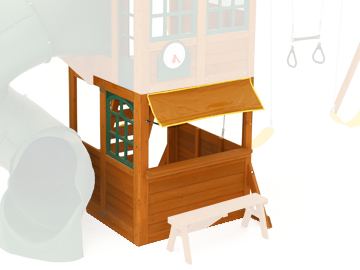 climbing frame with playhouse